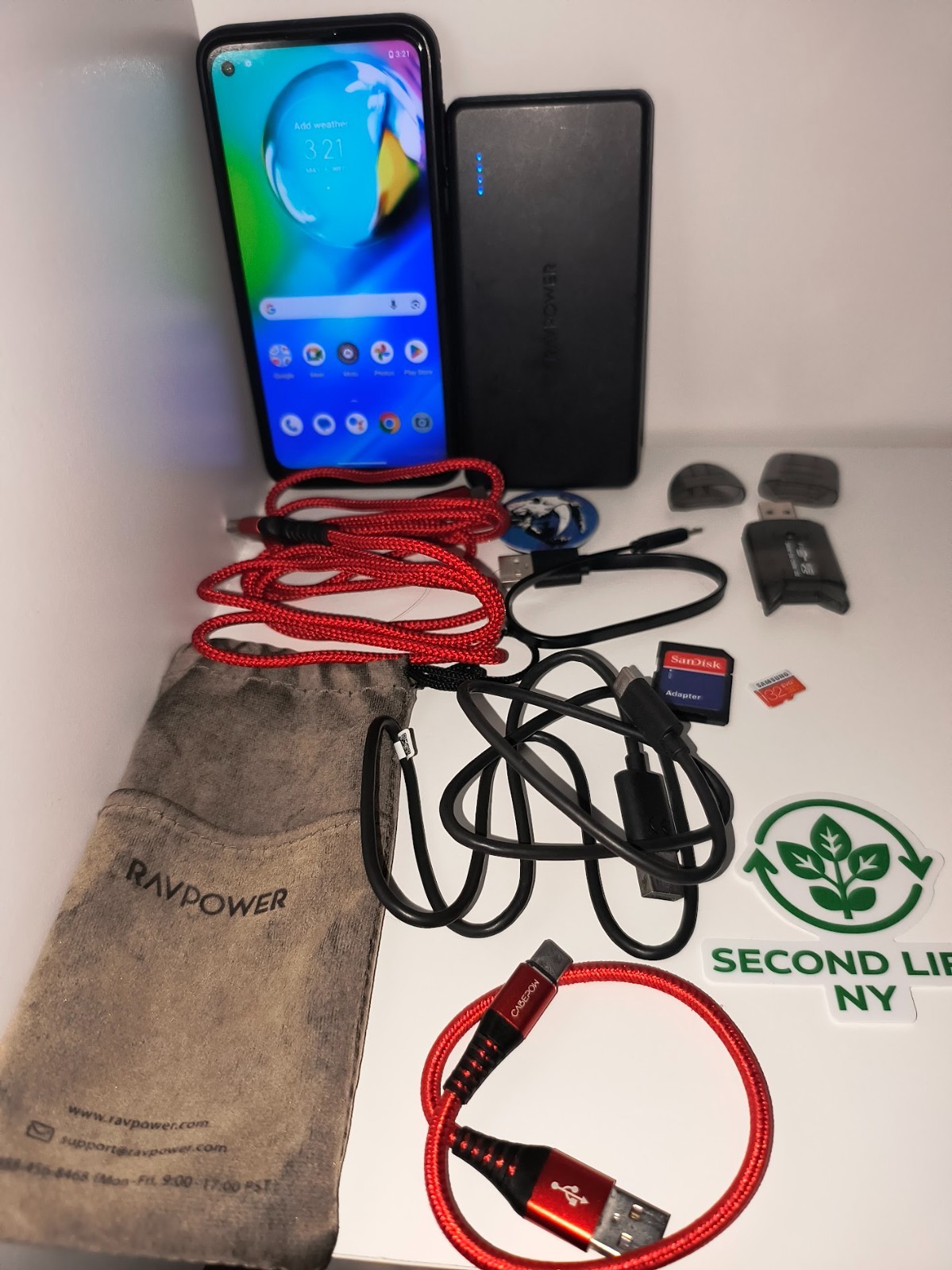 Moto G Power 2020 Black 64GB Unlocked – Excellent, bundled