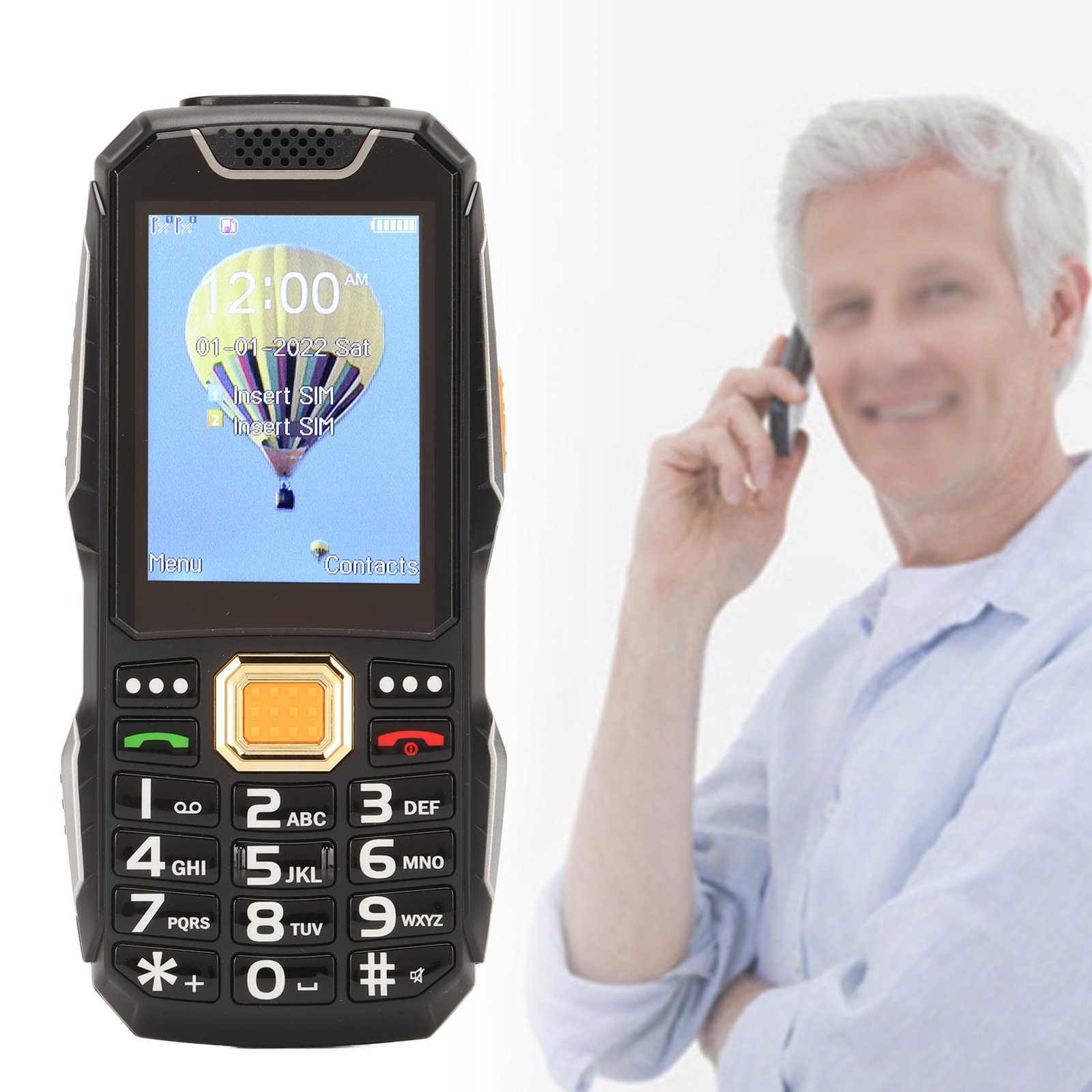 2G Senior Cellphone 2.8in HD Screen 3D Big Button Dual Card Senior Cellphone