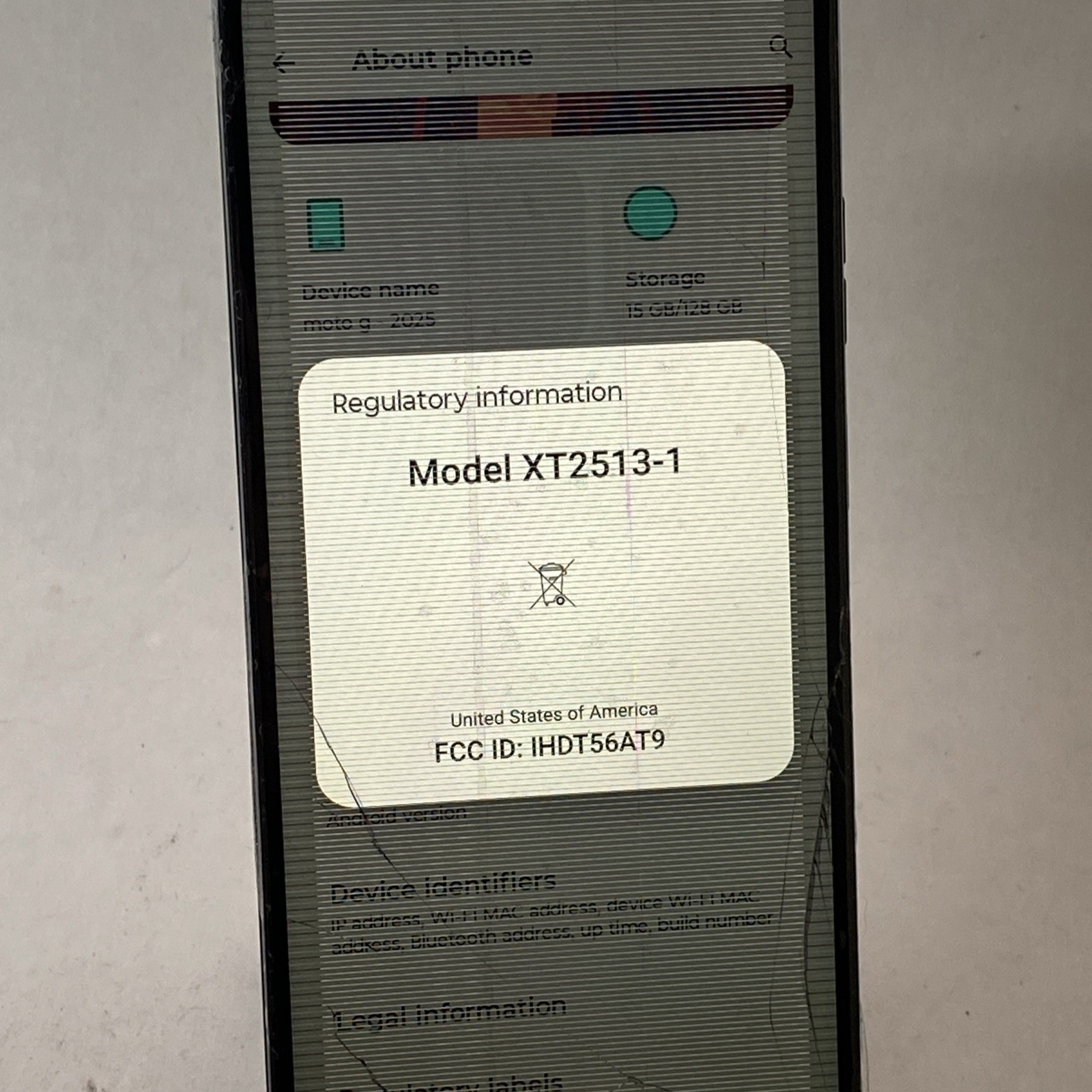 Motorola Moto G 5G 2025 128GB Forest Gray Unlocked XT2513-1 READ