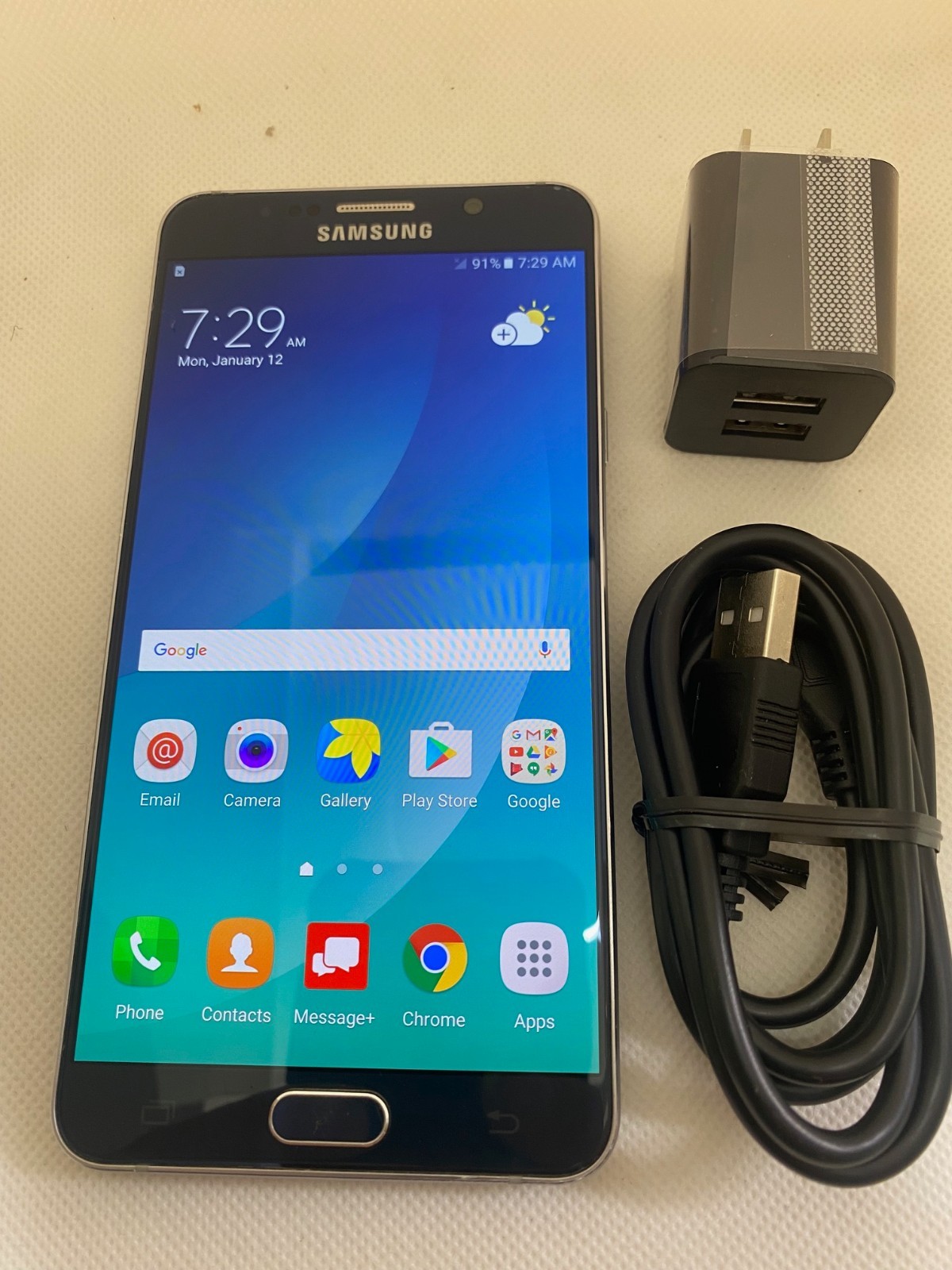 Original Samsung Galaxy Note 5 N920A 32GB AT&T Unlocked Smartphone good Blue B+