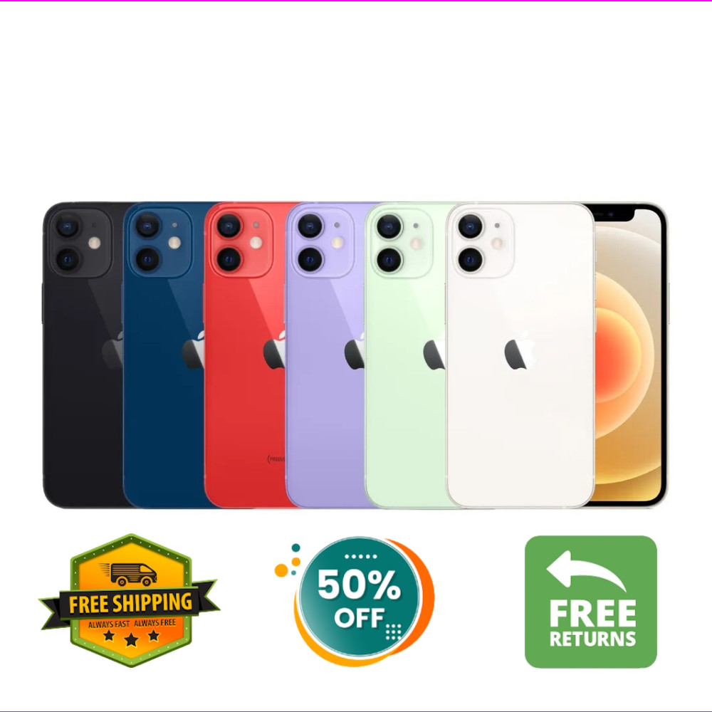 Apple iPhone 12 128GB 64GB Unlocked – 5G Black, Blue, Red | Verizon, Free Ship!