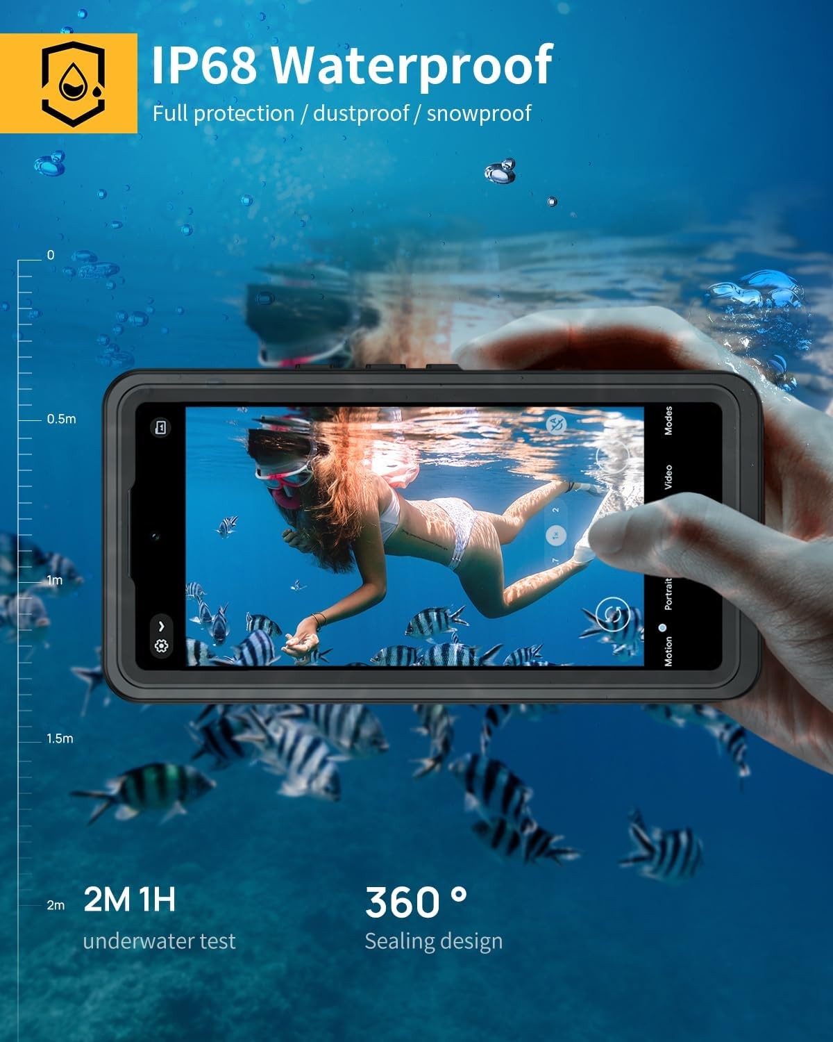 6.3 inch IP68 Waterproof Dustproof Shockproof Case for Google Pixel 10 Black