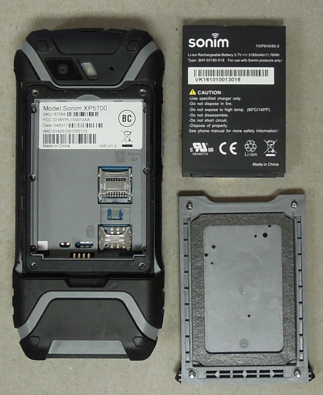 Sonim XP5 XP5700 4GB Rugged Black Untested As/Is 0419-01M