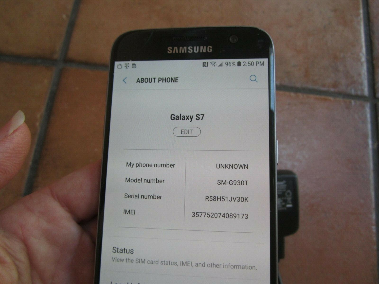 T-Mobile Samsung Galaxy S7 SM-G930T 32GB BLACK Cell Phone w/PwrCord – WORKS!