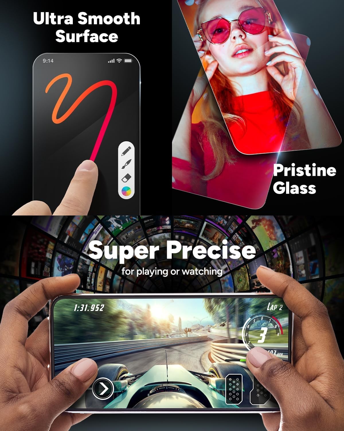 iPhone 15 Glass+ Screen Protector – 3X Stronger, Scratch & Smudge Resistant