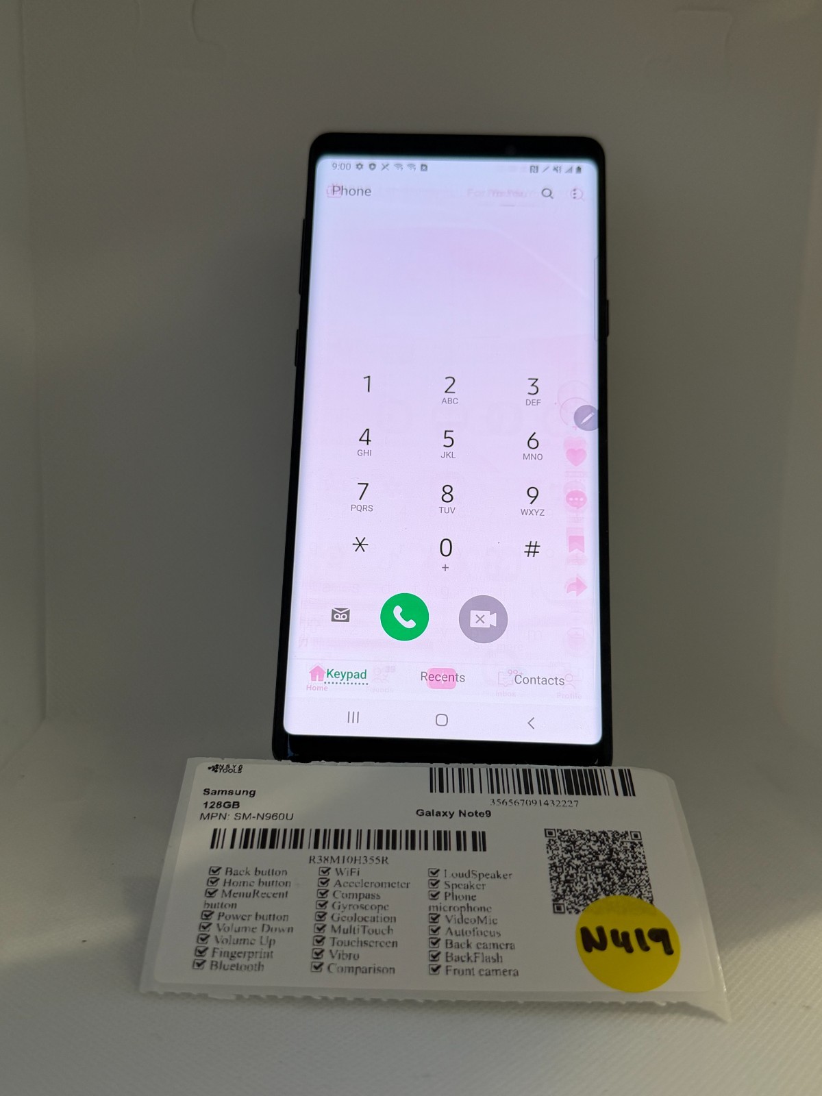 Samsung Galaxy Note 9 N960U 128GB Unlocked (N419)***READ