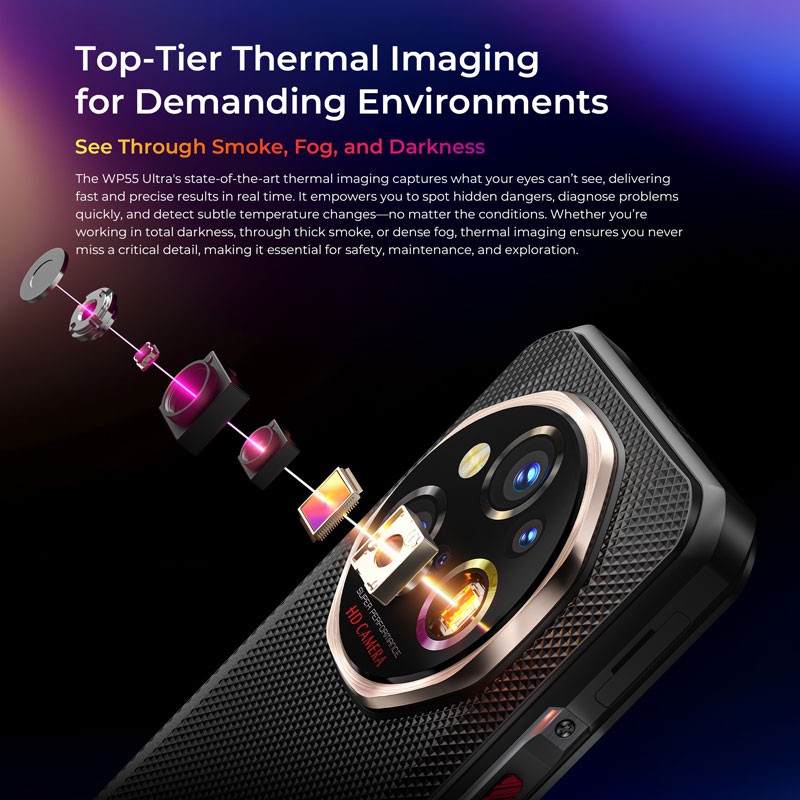 OUKITEL WP55 Ultra 5G Rugged Phone Android 15 Thermal Imaging 108MP 512GB Unlock