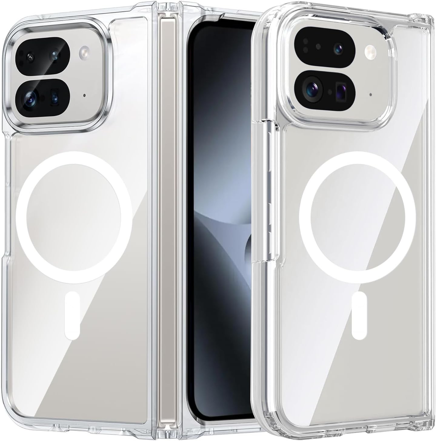 for Google Pixel 10 Pro Fold Magnetic Case, Shockproof TPU Bumper Hard PC Cover
