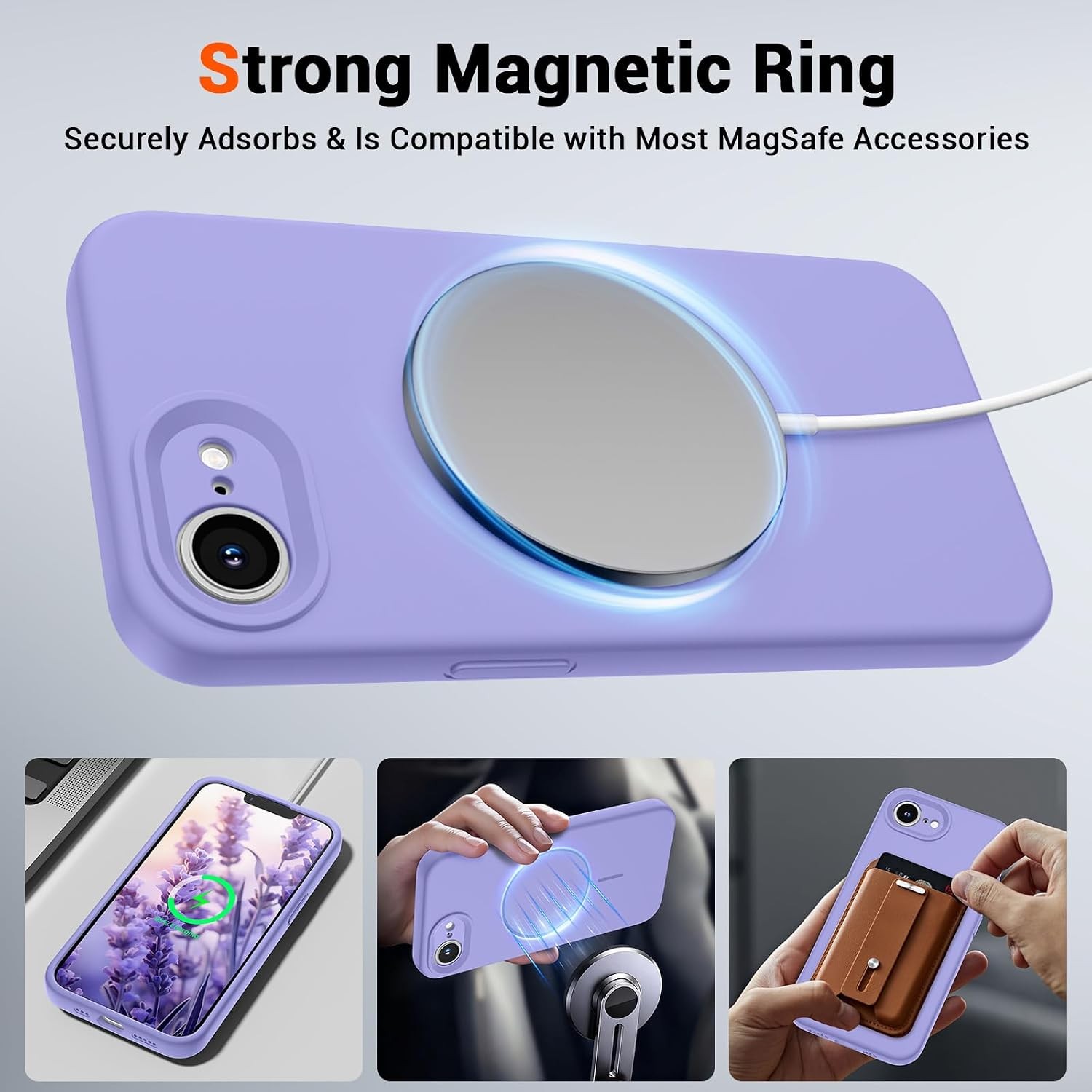Magnetic for iPhone 17e Case/iPhone 16e Case, Full Camera Protection, Light Purp