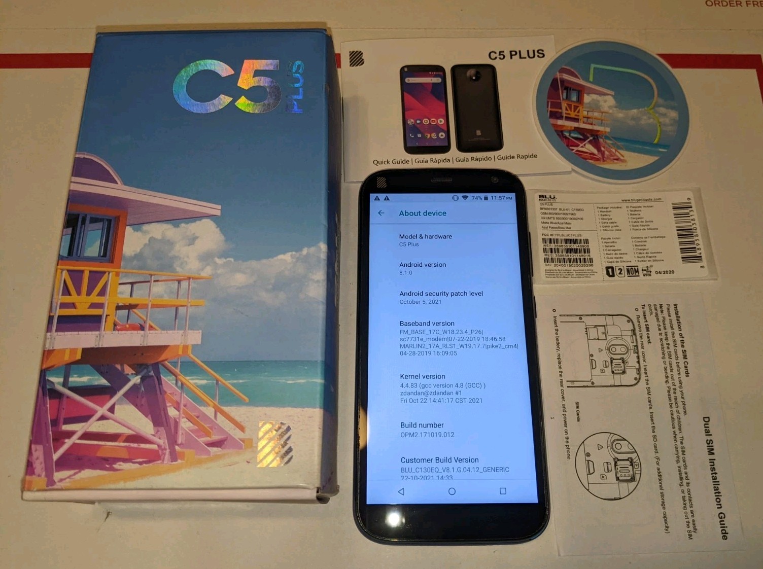 BLU C5 Plus | GSM Unlocked | 5.0″ 16GB | 5MP Dual Sim Blue 3G Phone TESTED