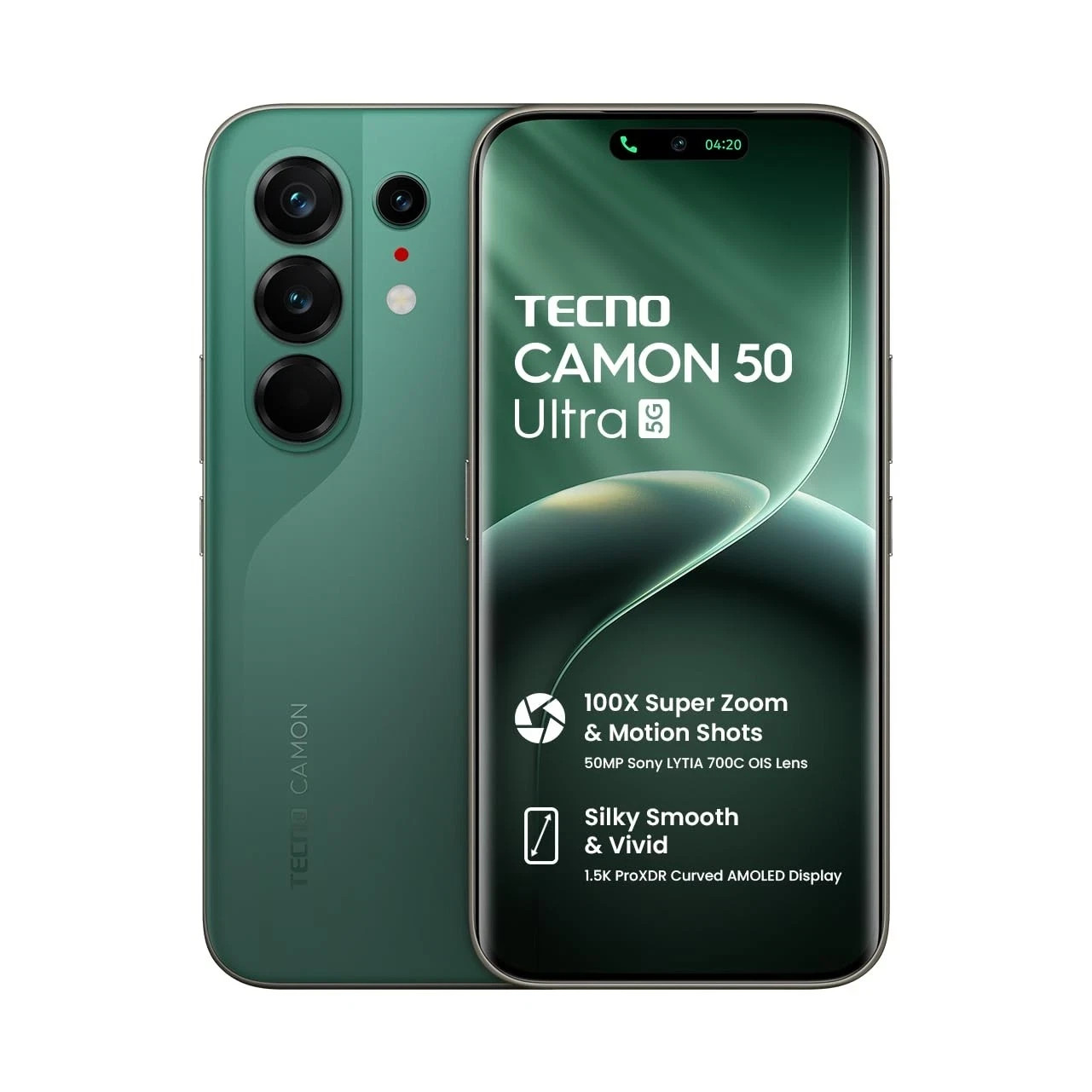 Tecno CAMON 50 Ultra 5G (Green 8GB+256GB)Dimensity 7400 Ultimate Unlocked Phone