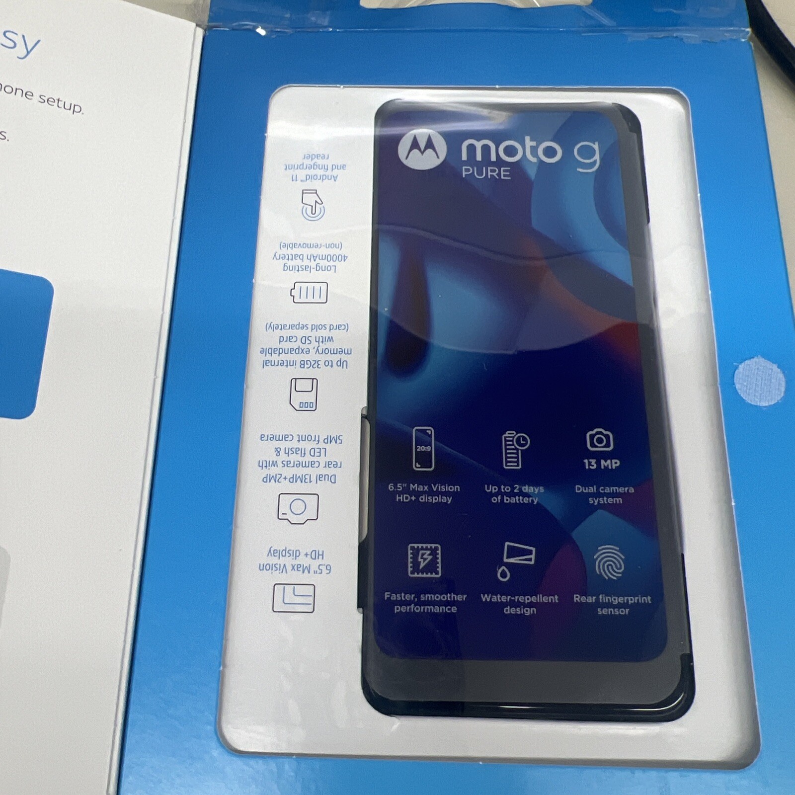 AT&T Prepaid Motorola XT2163-6 6.5” Moto G Pure 3 GB RAM 32GB Storage 4G LTE