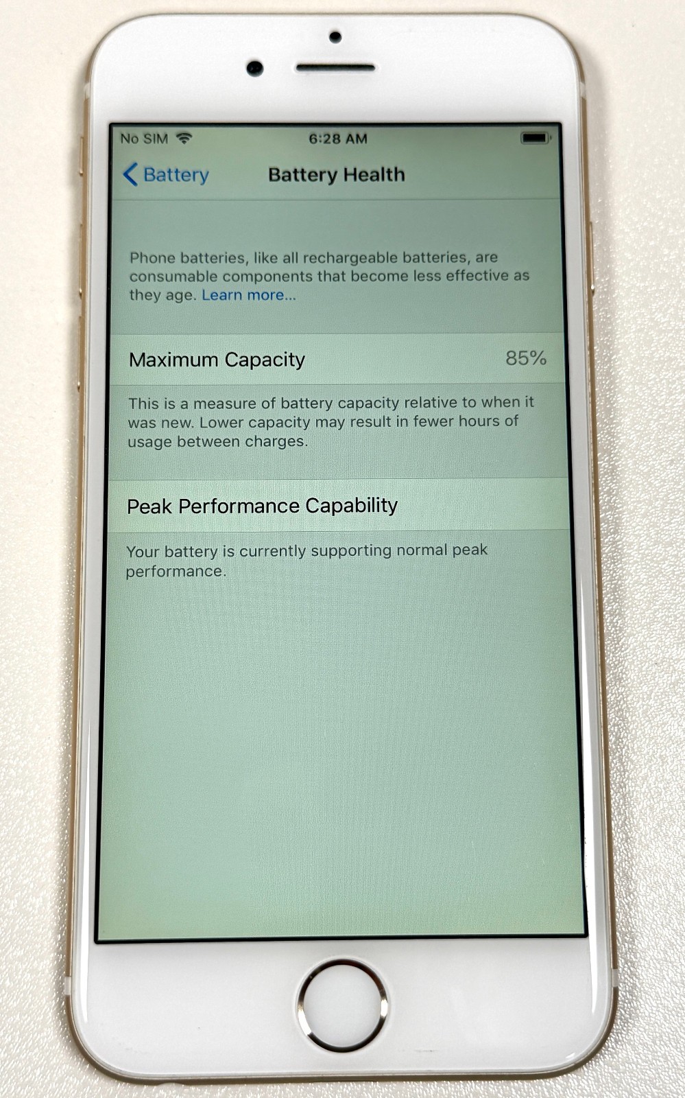 Apple iPhone 6 16GB Gold AT&T Network Locked iOS 12 85% Battery Health Grade A-