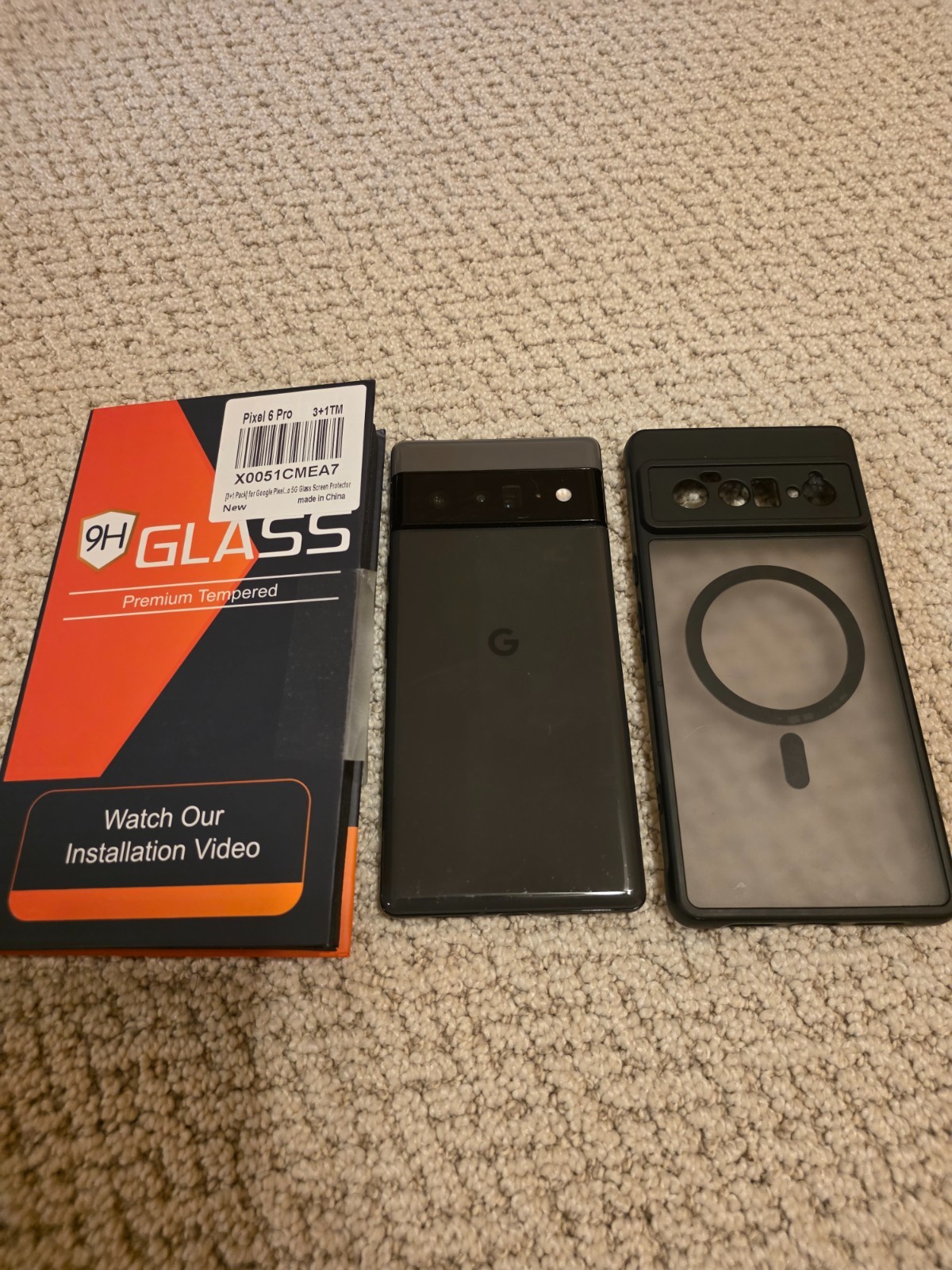 Google Pixel 6 – 128 GB – Stormy Black (Unlocked) + Extras