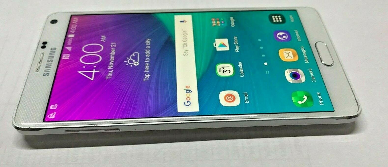 Samsung Galaxy Note 4 SM-N910A – 32 GB – Frost White AT&T 30 days warranty