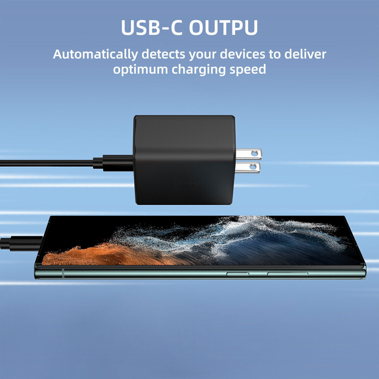 Universal 45W Fast Charger Wall Adapter Type-C Cable for Samsung Galaxy S23 S22