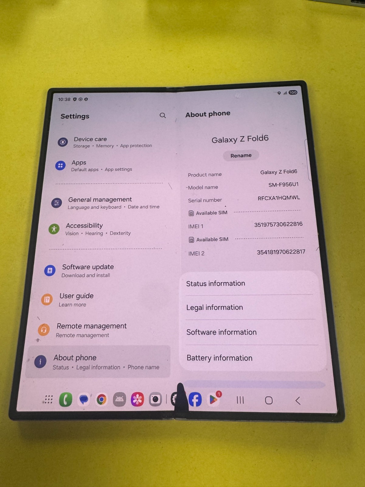 Samsung Galaxy Z Fold6 5G – SM-F956B/DS – 256GB – (Unlocked) LCD Damage, Cracked