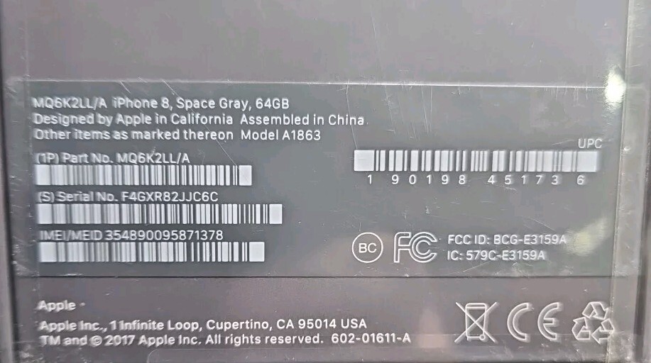 (3) Apple iPhone 8 A1863 64G – MQ6K2LL/A – *FOR PARTS – NOT WORKING*