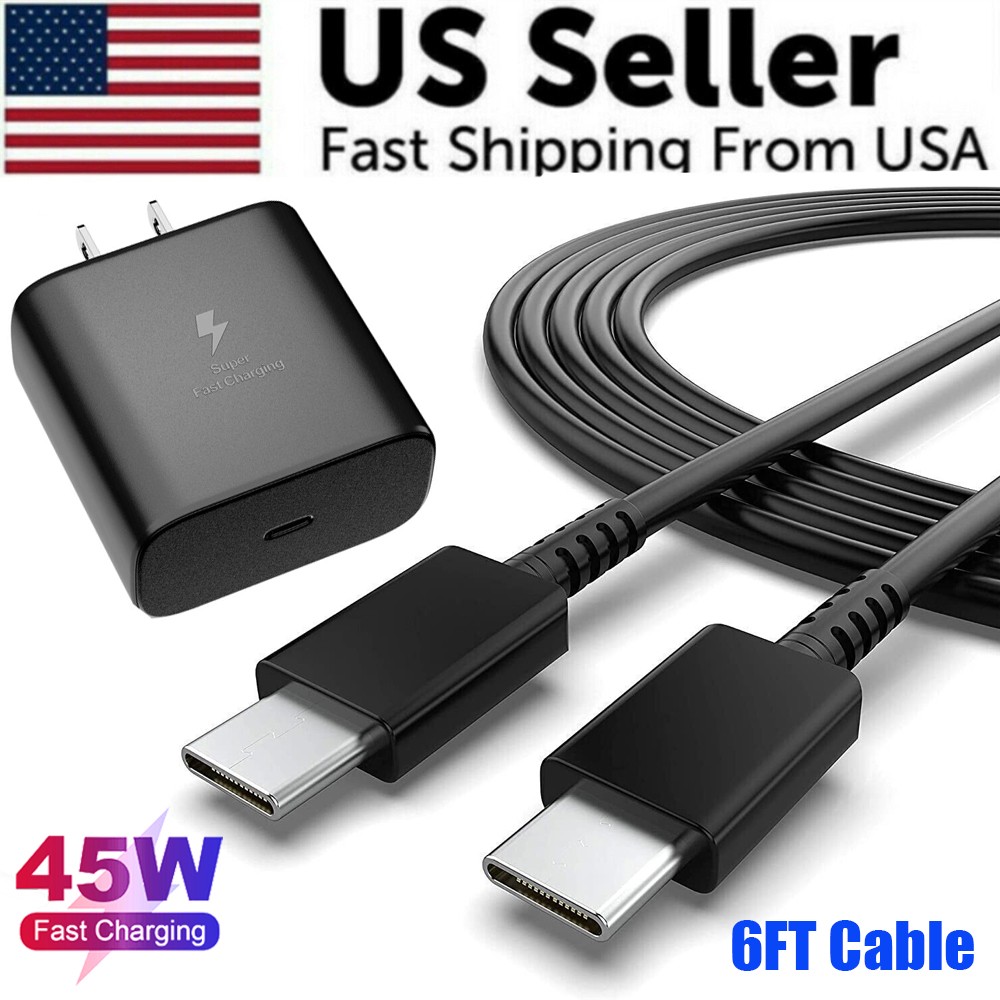 45W Super Fast Wall Adapter 6FT Charger Cable Type c For Samsung Galaxy S23 S21