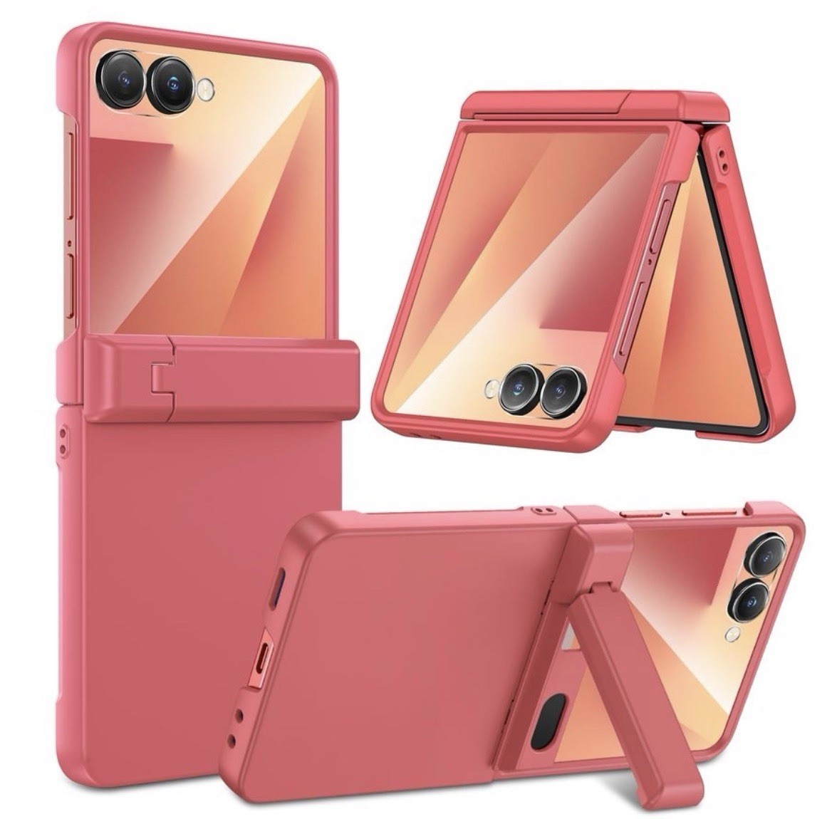 for Galaxy Z Flip 7 Case, with Hidden Kickstand, Built-in Screen Protector, Cora