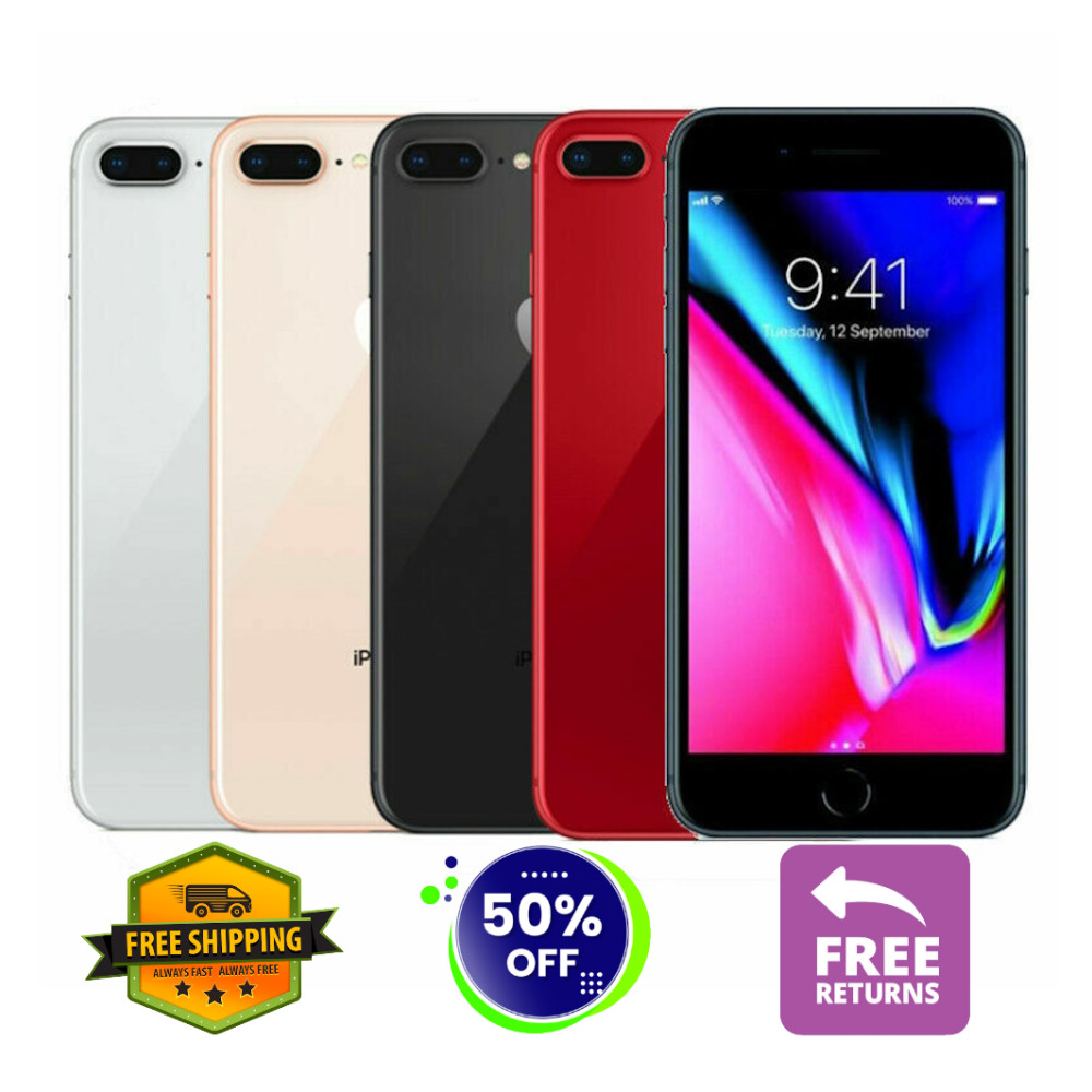 iPhone 8 Plus 64GB – Verizon, AT&T, T-Mobile – Red, Gold, Silver, Gray – Fair