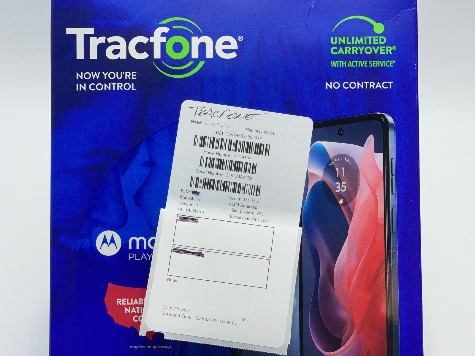 LOT of 3 Motorola Moto G Play 2024 64GB XT2413V (Tracfone) Blue (E-0001)