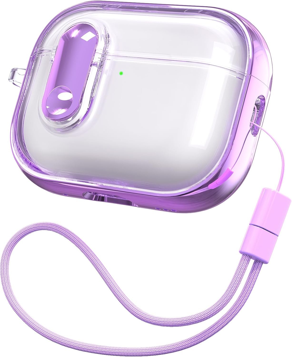 Purple Soft TPU Case for AirPods Pro 2nd/1st Generation, Clear Protective Cover