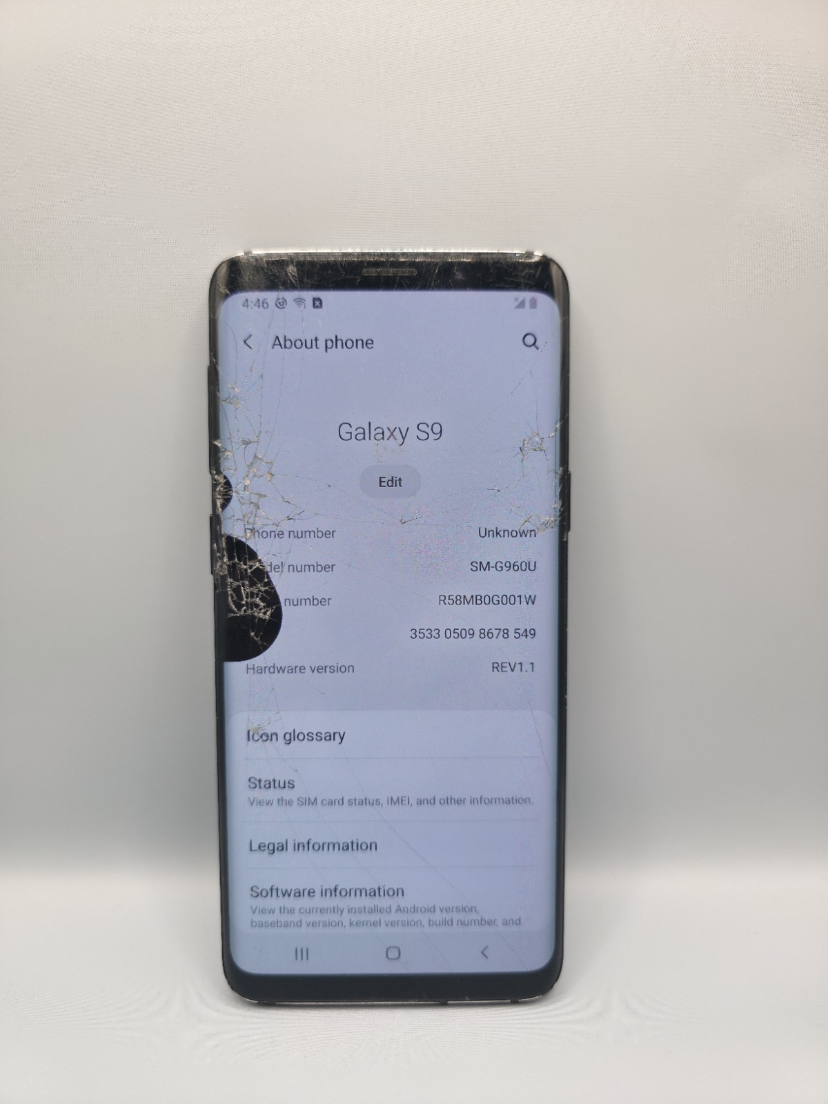 Samsung Galaxy S9 – 64 GB – Midnight Black (Unlocked) FOR PARTS/REPAIR