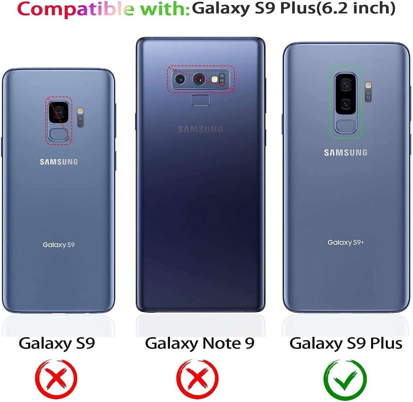 Case for Samsung Galaxy S9 Plus Military Grade with HD Screen Protectors, Stand