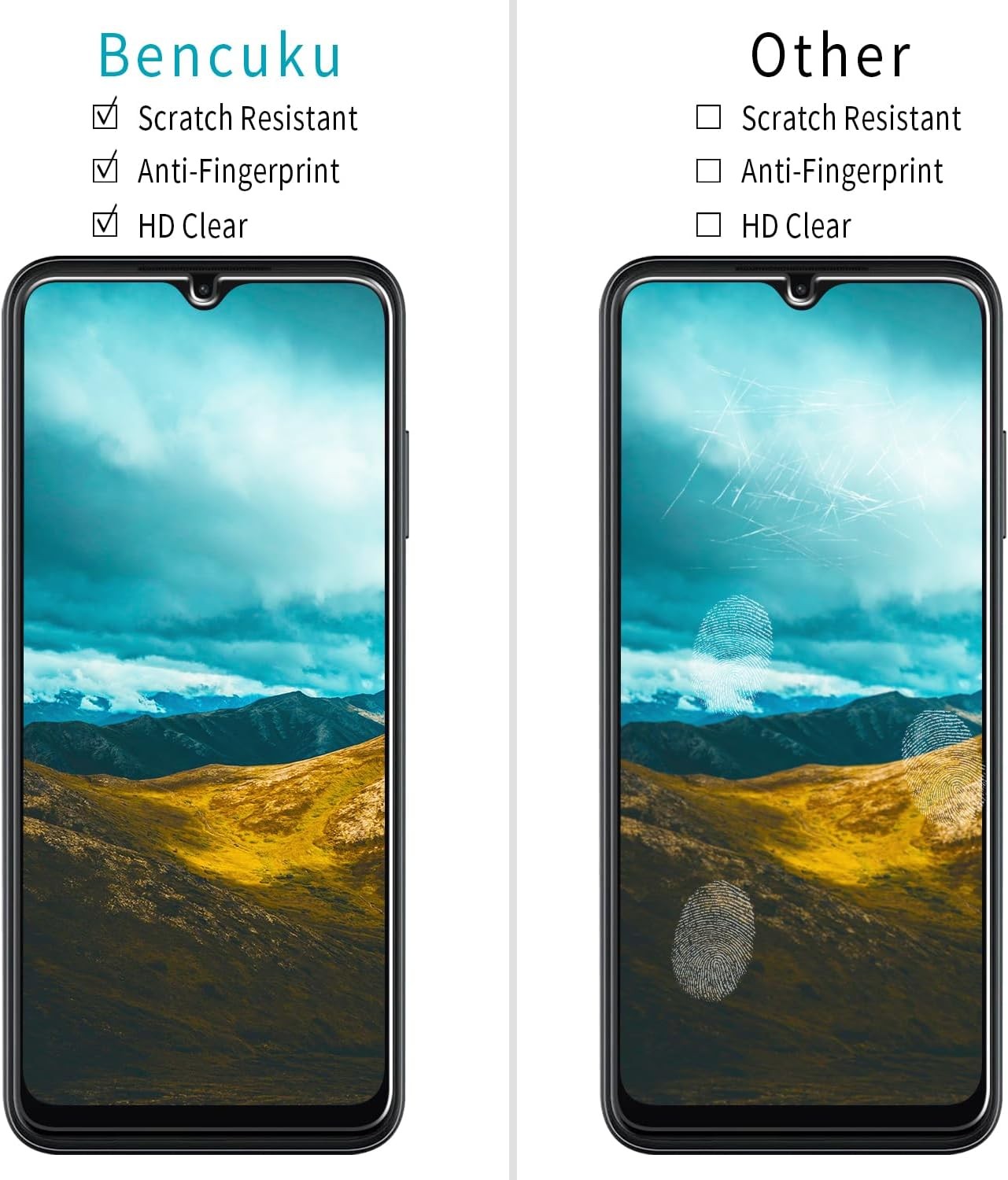 2 Pack Tempered Glass Screen Protectors for T-MOBILE REVVL 6 5G & REVVL 6x 5G