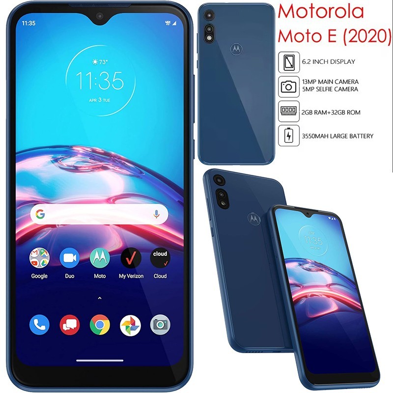 Original Motorola Moto E(2020) GSM 4G Unlocked 2GB+32GB WIFI Bluetooth Cellphone