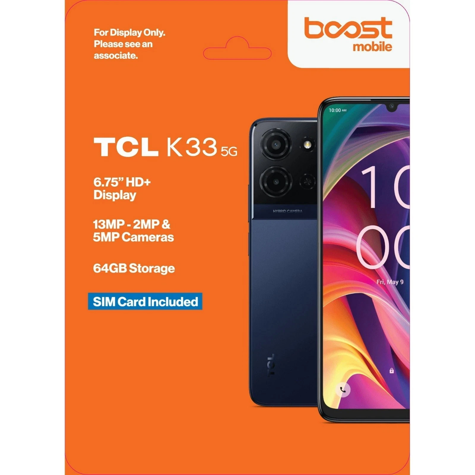 TCL K33 5G, 64GB, Black – (Boost Mobile) Prepaid Smartphone – Brand New