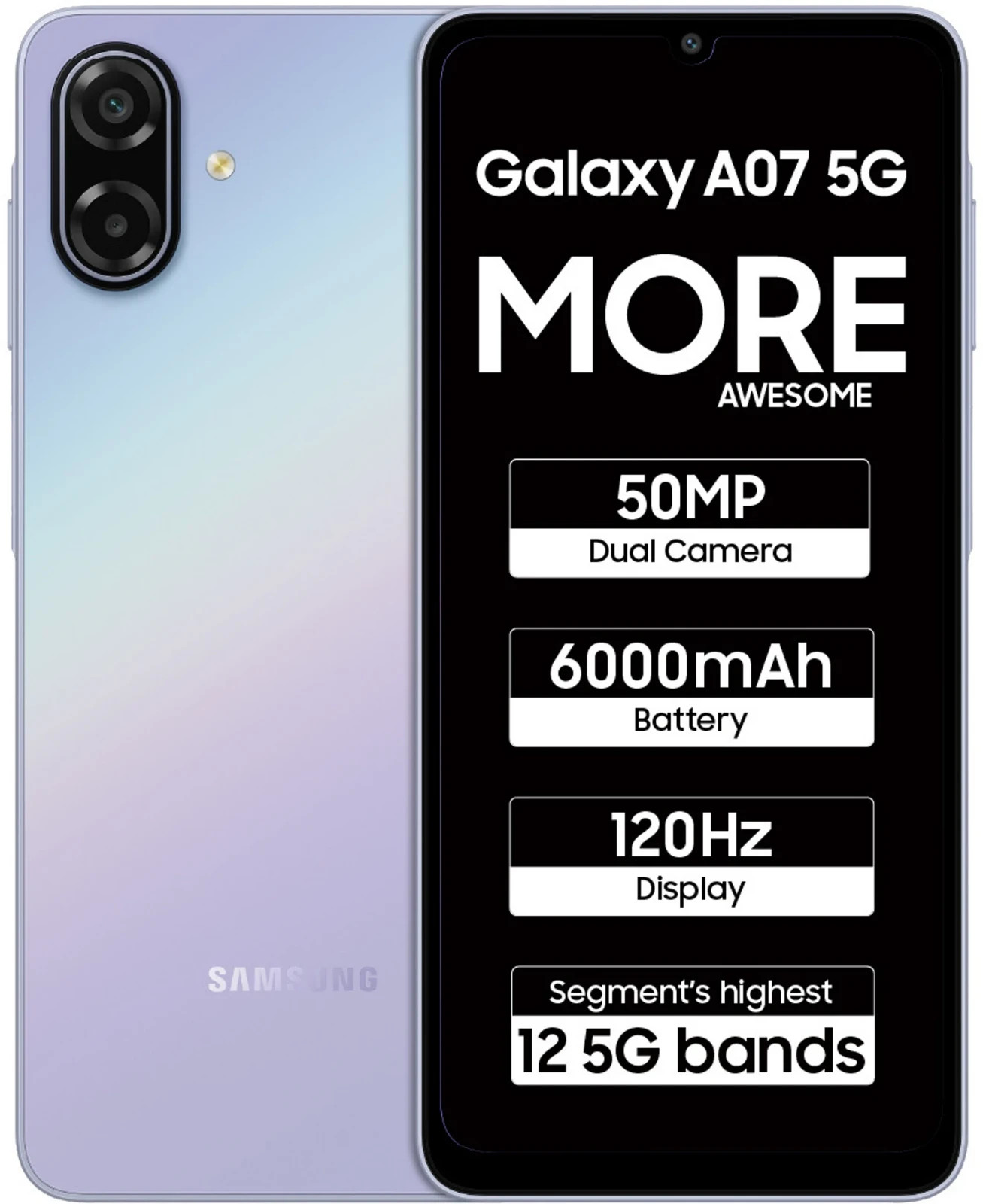 Samsung Galaxy A07 5G (Violet, 4GB RAM, 128GB ) Dimensity 6300 Global Version