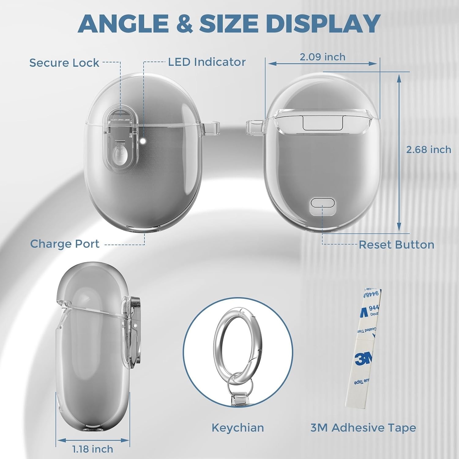 Clip Lock Case for Google Pixel Bud Pro & Pixel Buds Pros 2 Clear Soft TPU Cover