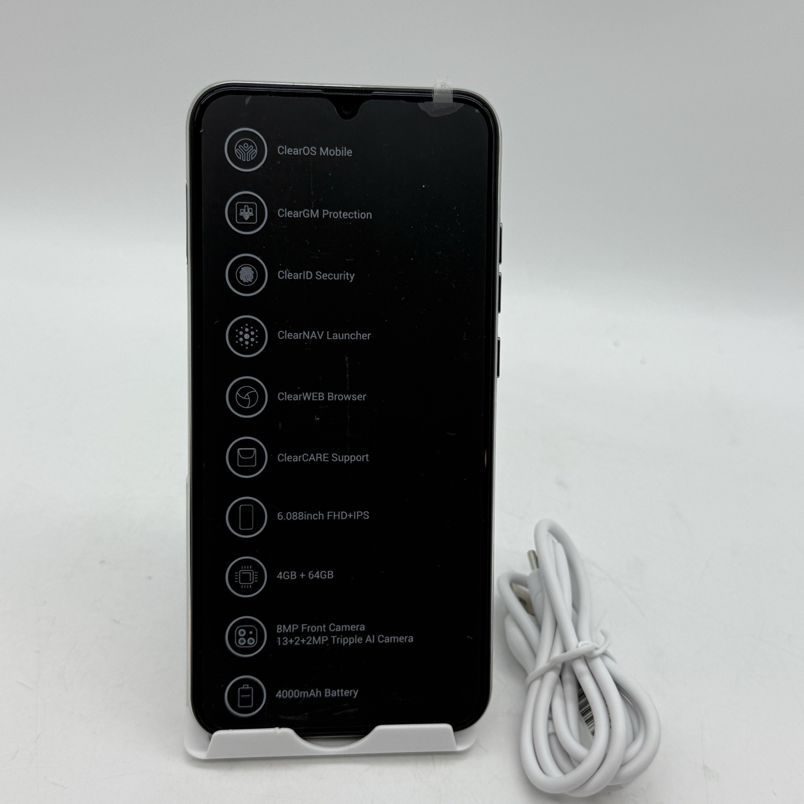 Freedom Phone Clearphone 220 6Inch Pearl White, 64GB, Unlocked Smartphone