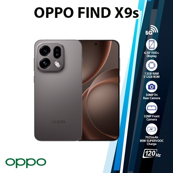 (New) OPPO Find X9S 5G Android Cell Phone (12GB+512GB/GREY/Dual SIM/Global)
