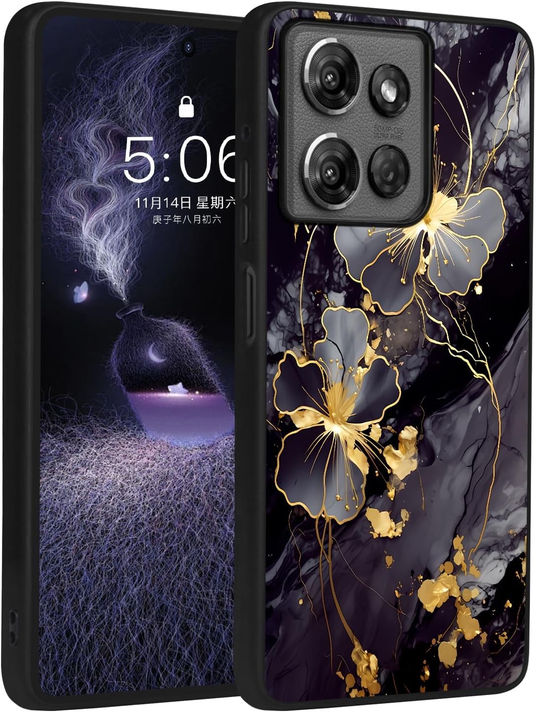 for Moto G Stylus 5G 2025 Case, Cute Flower Slim Fit Hybrid Hard PC Soft TPU Sho