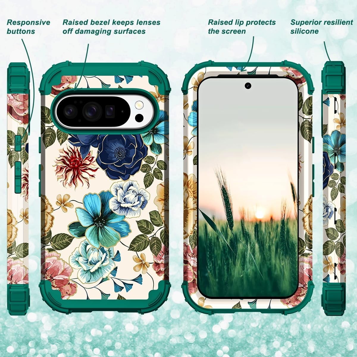 for Google Pixel 10 Case, Shockproof Heavy Duty Protection Hard Plastic+Silicone