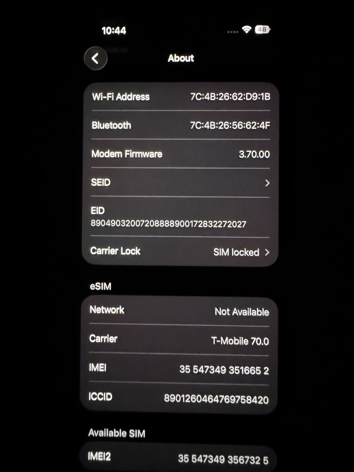 Apple iPhone 15 Pro Titanium 128GB SIM Locked T-Mobile