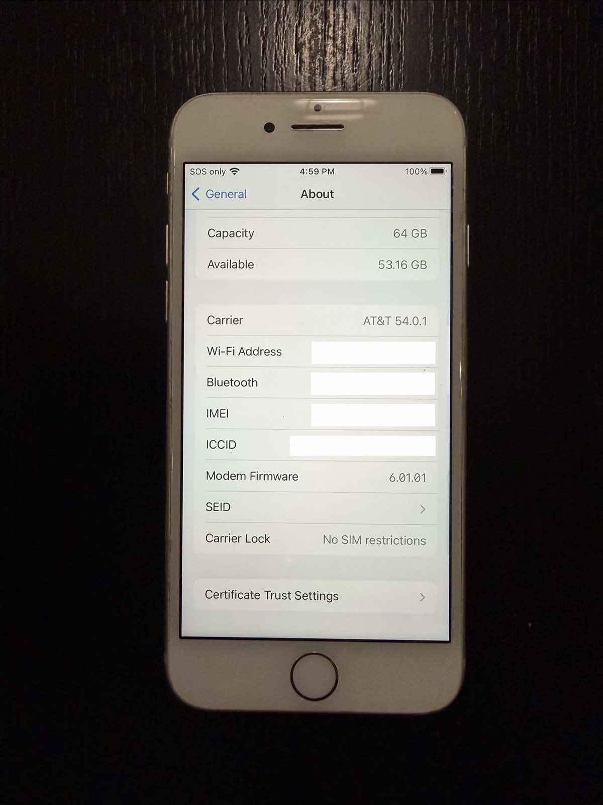 Apple iPhone 8 64GB Silver (Unlocked) MQ6W2LL/A A1905 – Excellent
