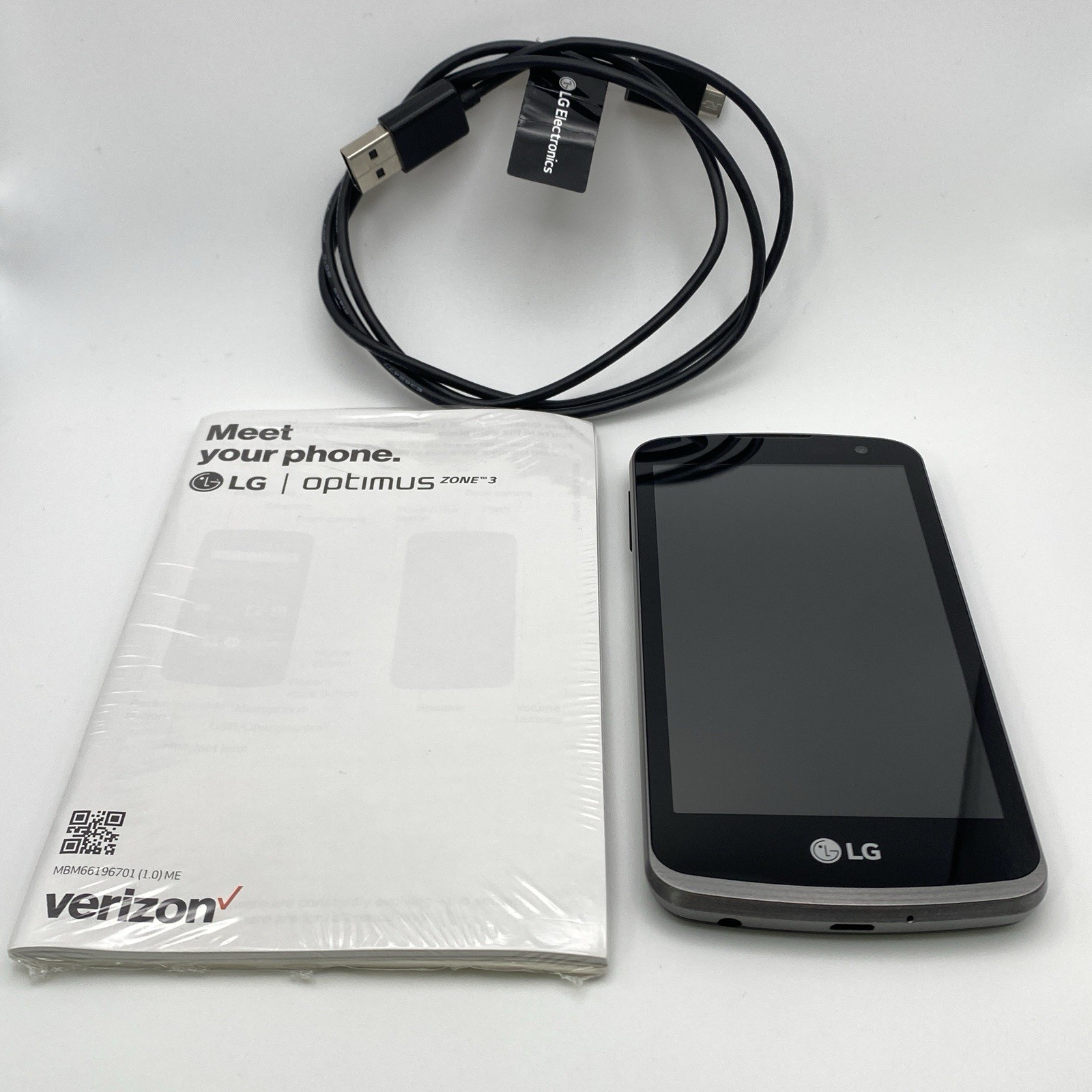 LG Optimus Verizon 4G LTE Zone 3 Black 8GB Prepaid Smartphone model VS425PP