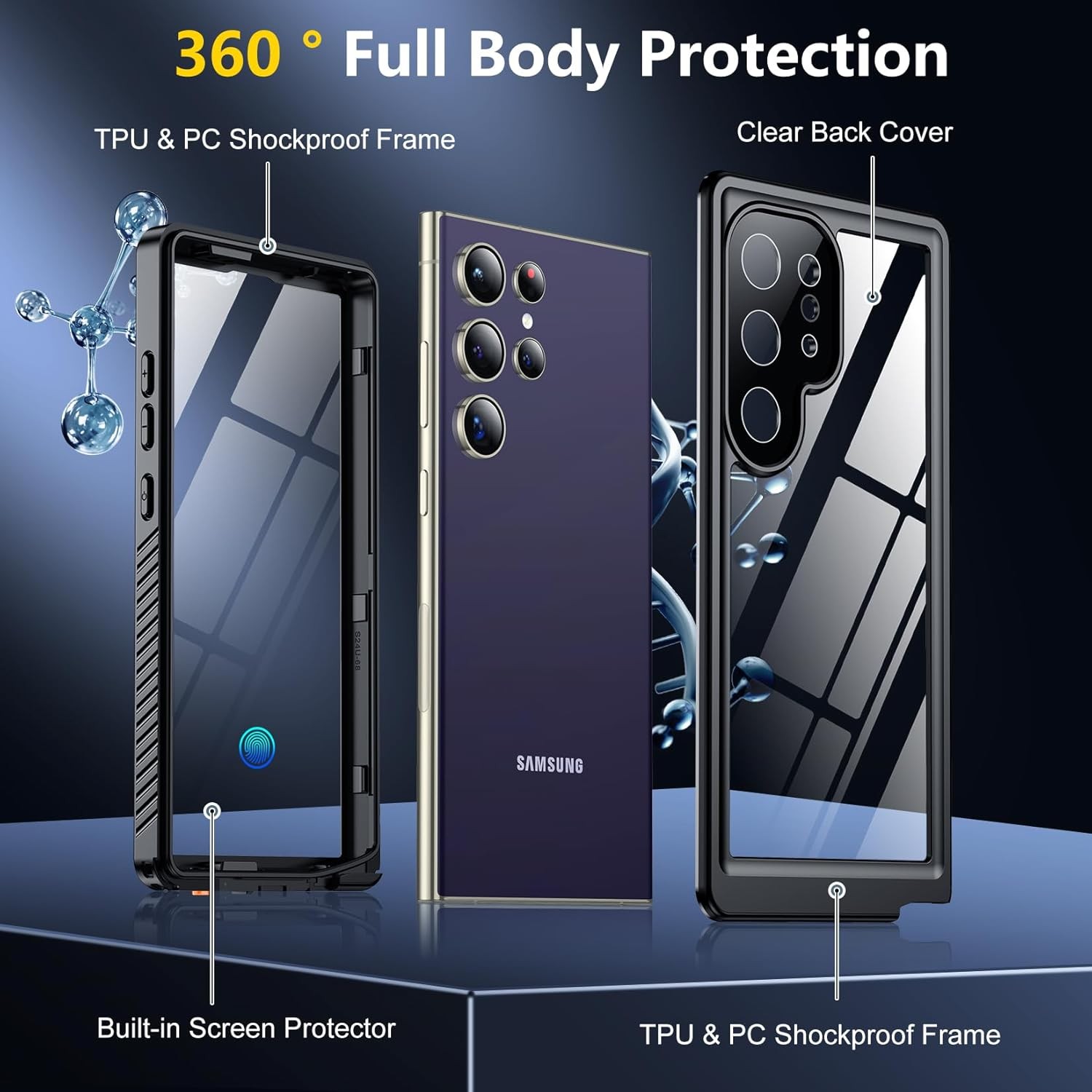 Designed for Samsung Galaxy S24 Ultra Case Waterproof Heavy Duty Shockproof Rugg