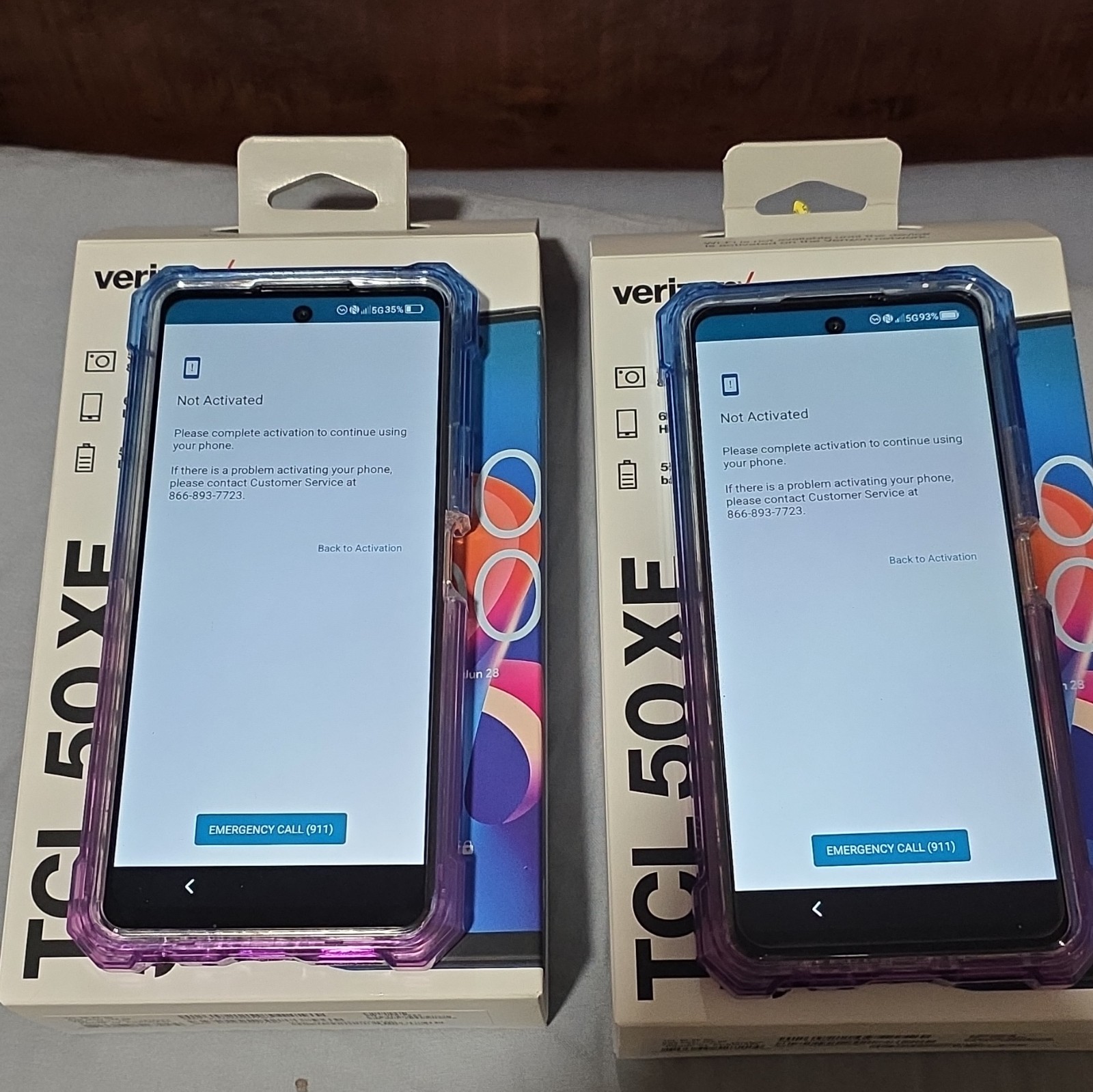 2x Phones TCL 50 XE Verizon 5G 6.7in Blue Android 64GB 8GB RAM 50MP (2 Phones)