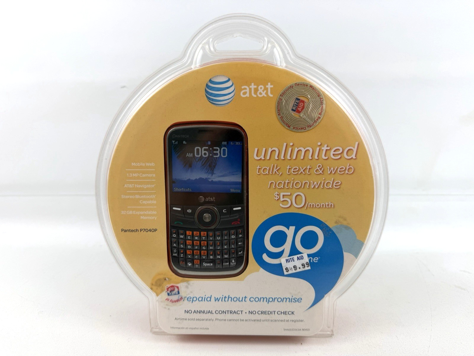 Pantech P7040P AT&T Cellphone New Sealed New in Box Go Phone 1.3 MP Camera 32 GB