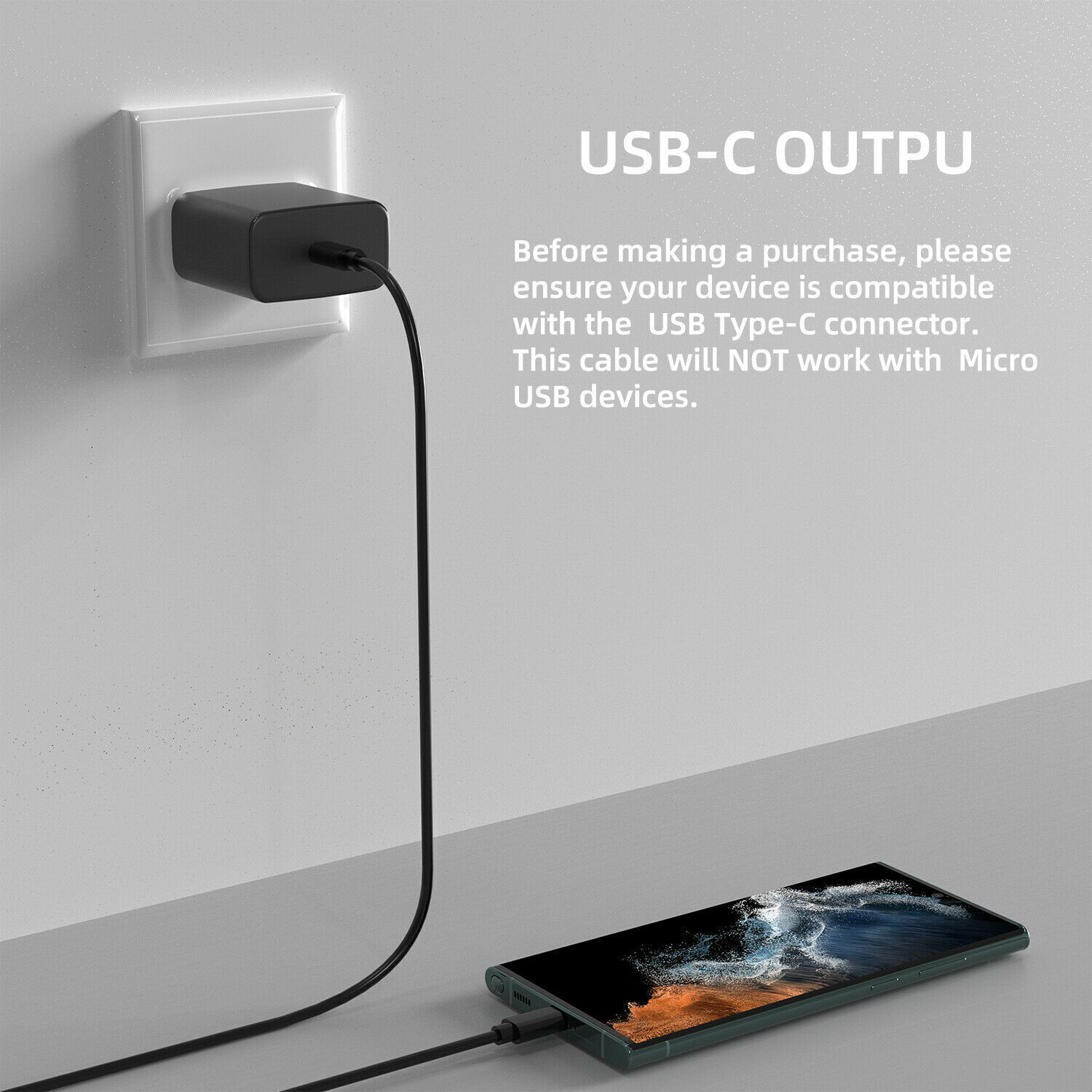 45W Super Fast Wall Charger Adapter + 6FT Cable For Samsung Galaxy S23 S22 S21 +