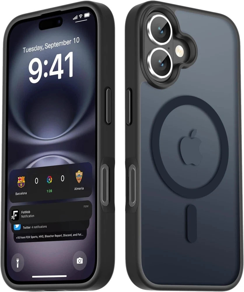 iPhone 16 Plus Case, Magnetic Phone Cover, Military Grade Protection, Black