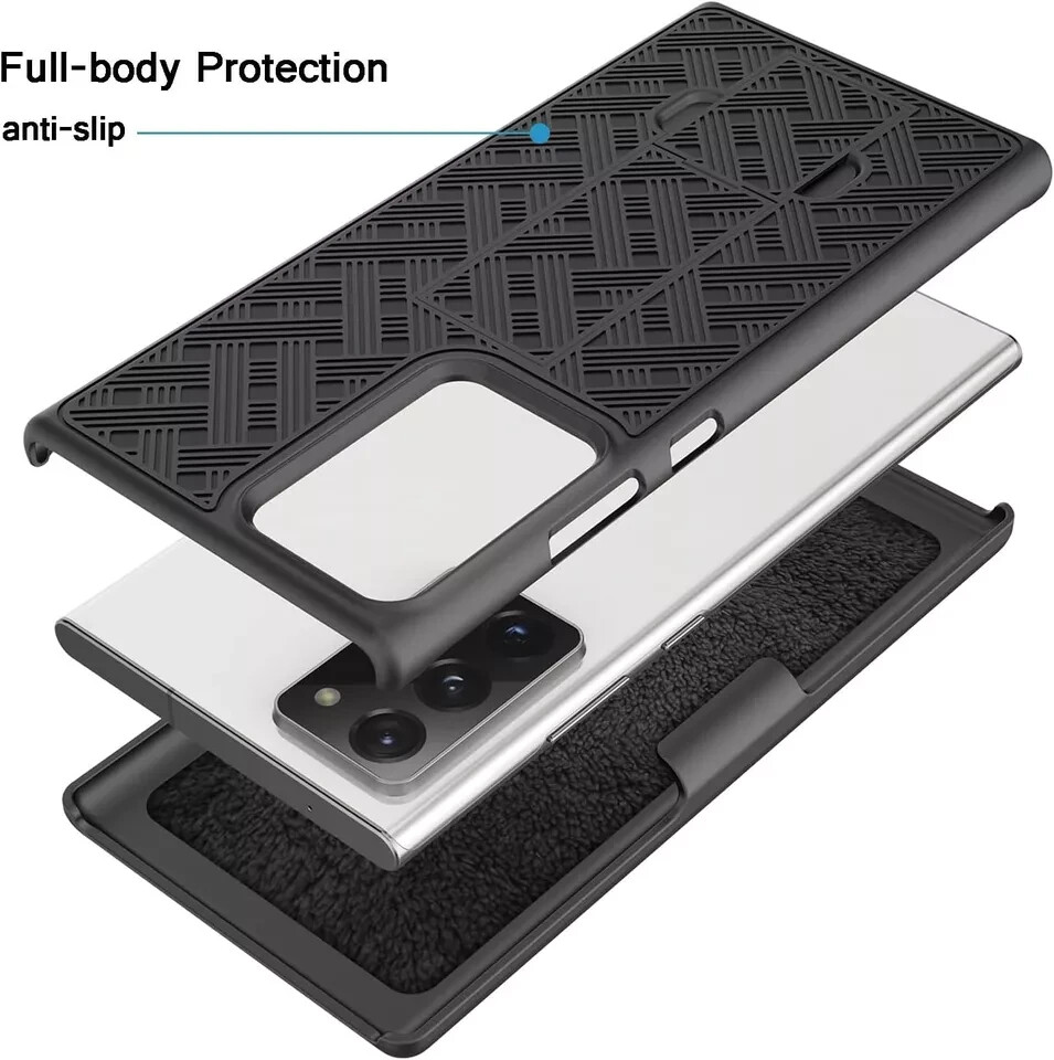 Samsung Galaxy Note 20 5G Case Military Grade Protection Cover Belt Clip-Black