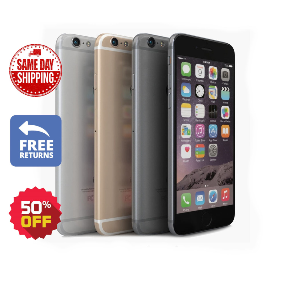 Apple iPhone 6 128GB 64GB 16GB SmartPhone ATT Unlocked Verizon Gray Gold iOS