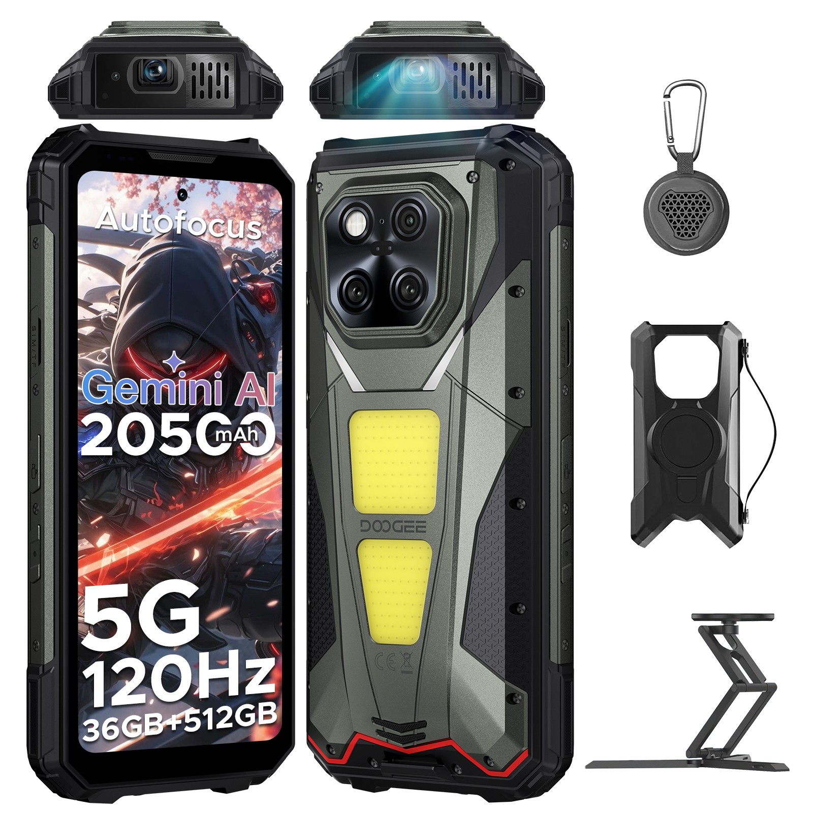 DOOGEE VMaxPlay 5G Rugged Phone with 100 Lumens Projector 36GB+512GB 200MP+32MP