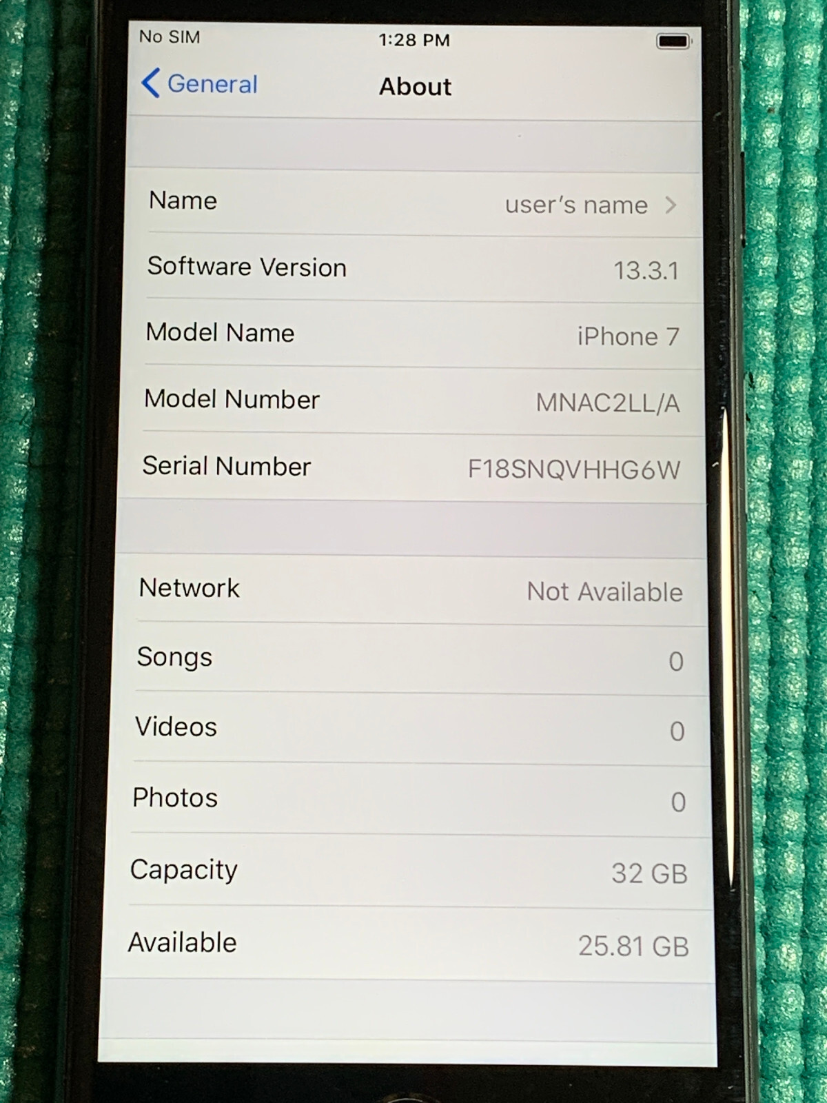 Apple iPhone 7 – 32GB – matt black (Unlocked) A1660 (CDMA + GSM)